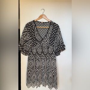 Black and White Patterned Dress